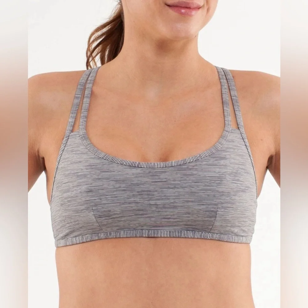 Lululemon Womens Centered Energy Bra Wee Are From Space/Coal Fossil Gray Size 10 - Picture 2 of 7